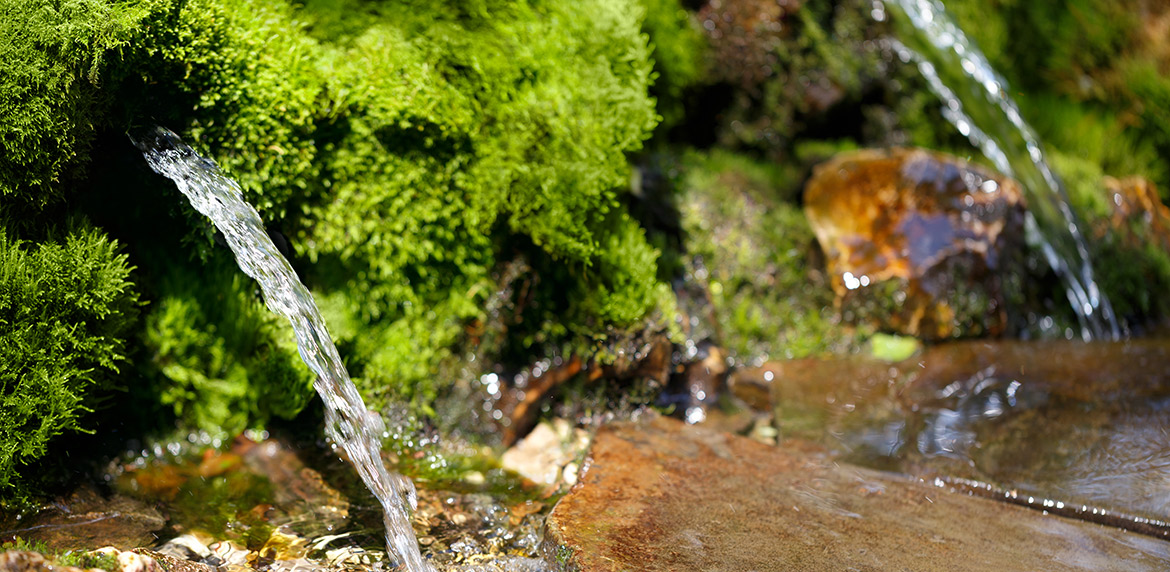 Das Bild zeigt eine Wasserquelle