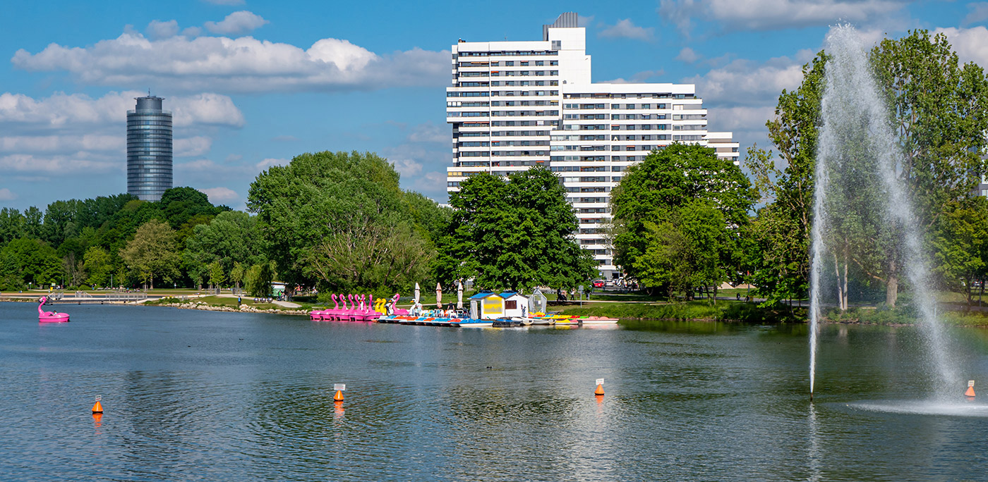 Das Bild zeigt den Wöhrdersee in Nürnberg